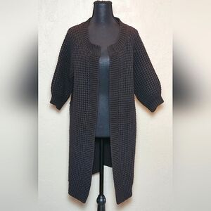 [EXPRESS] Design Studio 3/4 Sleeve Textured Black Sweater/Jacket ☆ Open …